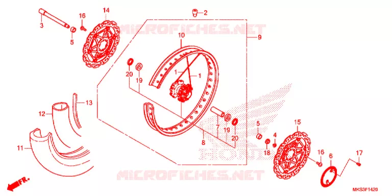 VOOR WIEL (1) Honda MOTO 1100 AFRICA-TWIN 2020  CRF1100AL