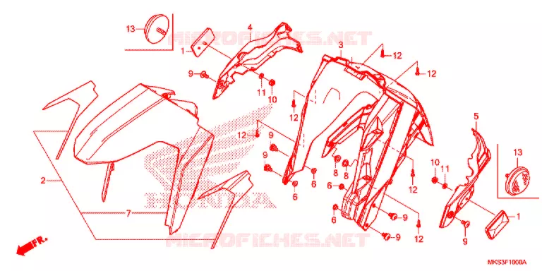 VOOR STROOMLIJNKAP Honda MOTO 1100 AFRICA-TWIN 2021  CRF1100A4L