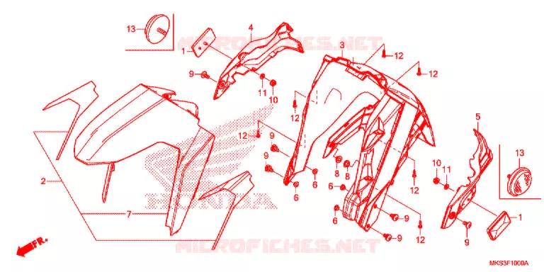 VOOR STROOMLIJNKAP Honda MOTO 1100 AFRICA-TWIN 2020  CRF1100AL2L