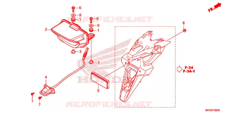 ACHTERLICHT/KENTEKEN LICHT Honda MOTO 1100 AFRICA-TWIN 2020  CRF1100AL4L