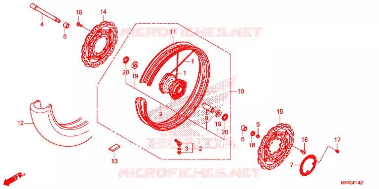 VOOR WIEL (2) Honda MOTO 1100 AFRICA-TWIN 2020  CRF1100D2L