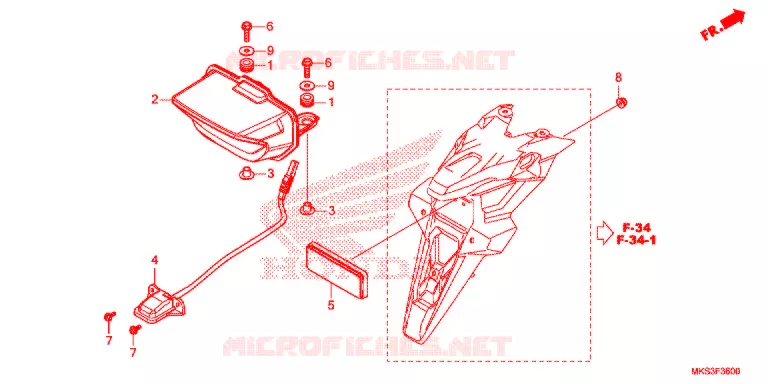 ACHTERLICHT/KENTEKEN LICHT Honda MOTO 1100 AFRICA-TWIN 2020  CRF1100DL4L