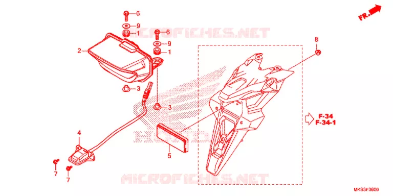 ACHTERLICHT/KENTEKEN LICHT Honda MOTO 1100 AFRICA-TWIN 2020  CRF1100DLL