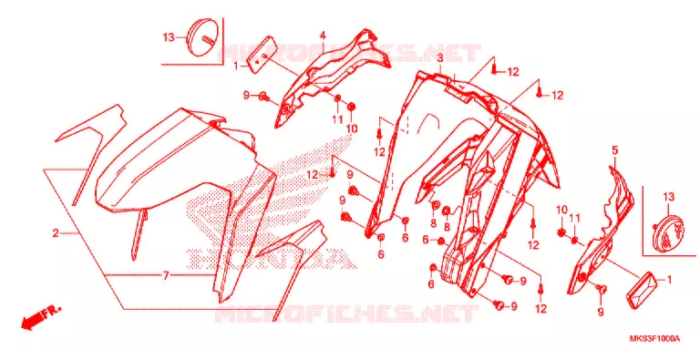 VOOR STROOMLIJNKAP Honda MOTO 1100 AFRICA-TWIN 2020  CRF1100DLL
