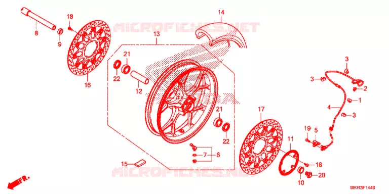 VOOR WIEL Honda MOTO 1000 CBR 2020  CBR1000SPL