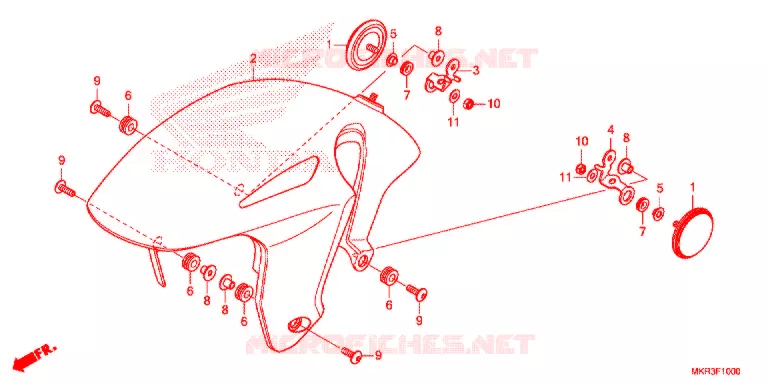 VOOR STROOMLIJNKAP Honda MOTO 1000 CBR 2020  CBR1000SPL