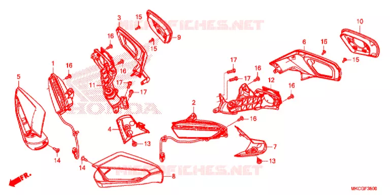 KNIPPERLICHT/SPIEGEL Honda MOTO 1800 GOLD-WING 2020  GL1800DAL