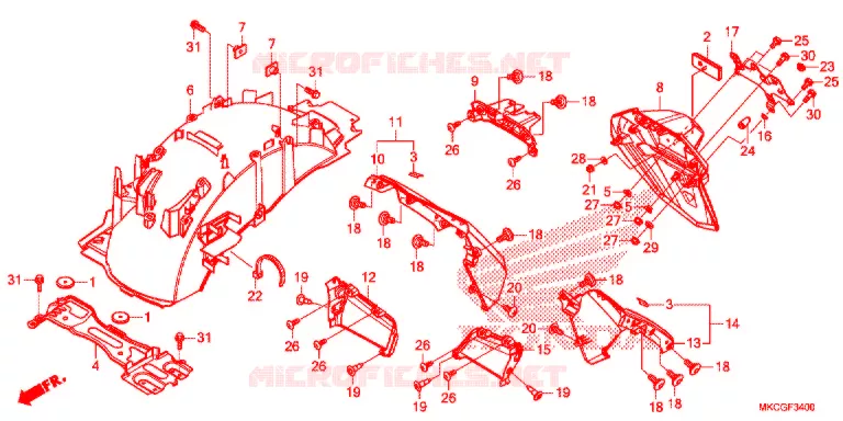 ACHTER STROOMLIJNKAP Honda MOTO 1800 GOLD-WING 2020  GL1800DAL