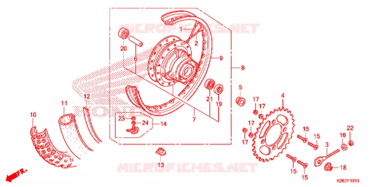 ACHTER WIEL Honda MOTO 125 CRF 2020  CRF125FBL