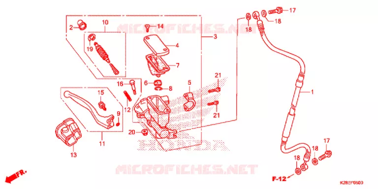 VOOR REM HOOFD CILINDER Honda MOTO 125 CRF 2020  CRF125FBL
