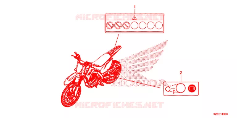 WAARSCHUWINGSLABEL Honda MOTO 125 CRF 2020  CRF125FL