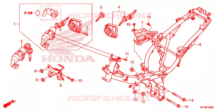 FRAME CHASSIS Honda MOTO 125 DASH 2021  AFP125CRFL