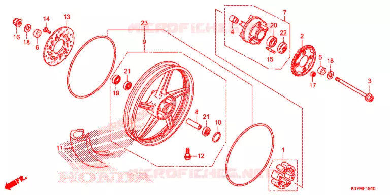 ACHTER WIEL (AFP125CRF) Honda MOTO 125 DASH 2021  AFP125CRFL