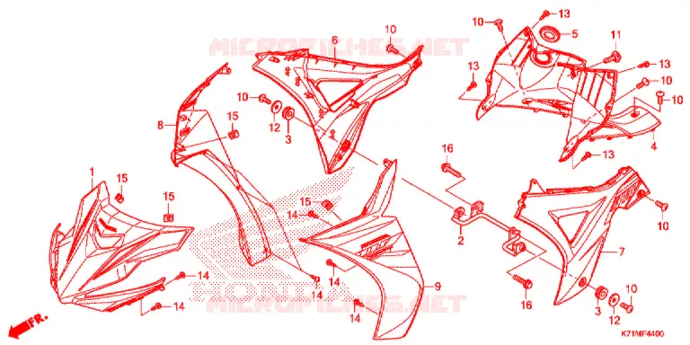 VOORKAP / BEENSCHERM Honda MOTO 110 WAVE 2021  AFS110MCSL