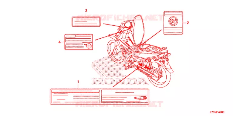 WAARSCHUWINGSLABEL Honda MOTO 110 WAVE 2021  AFS110MCSL