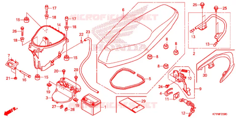 ZITTING/BAGAGEBOX Honda MOTO 110 WAVE 2019  AFS110MCSL