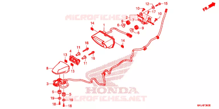 ACHTERLICHT/KENTEKEN LICHT Honda MOTO 1000 CB 2020  CB1000RAL