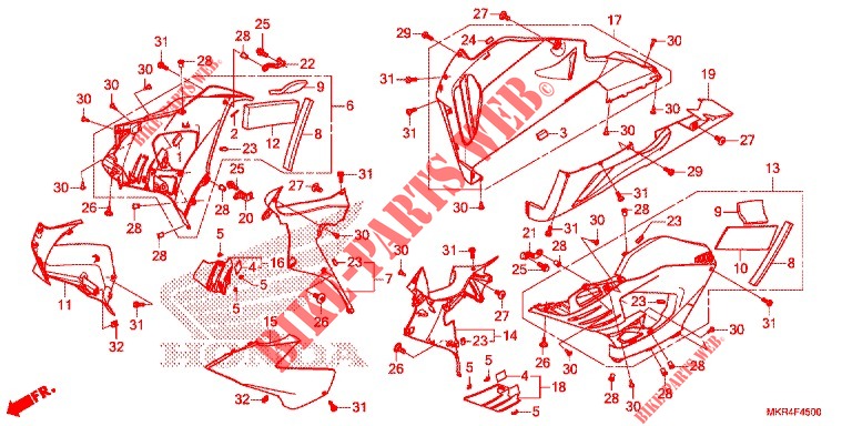 MIDDENKAP voor Honda CBR 1000 RR 2021