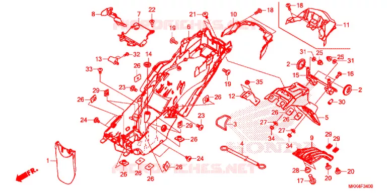 ACHTER STROOMLIJNKAP Honda MOTO 1000 AFRICA-TWIN 2019  CRF1000DK
