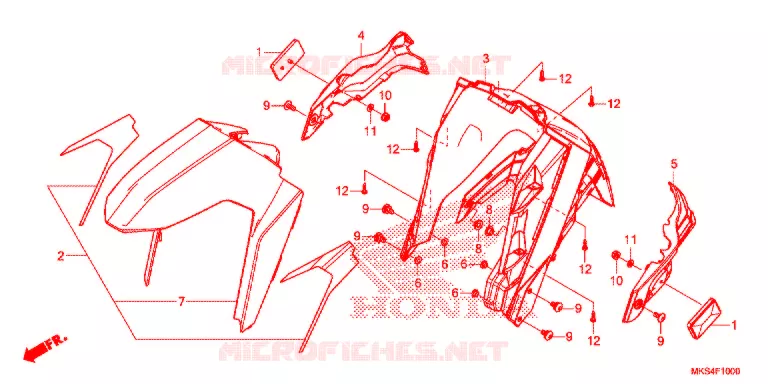 VOOR STROOMLIJNKAP Honda MOTO 1100 AFRICA-TWIN 2020  CRF1100AL