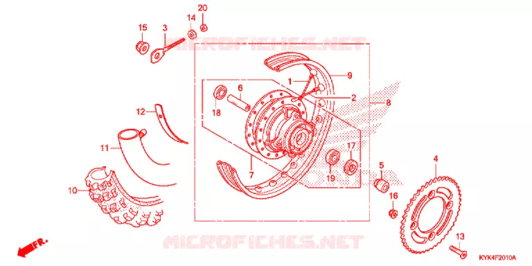 ACHTER WIEL Honda MOTO 110 CRF 2019  CRF110FK