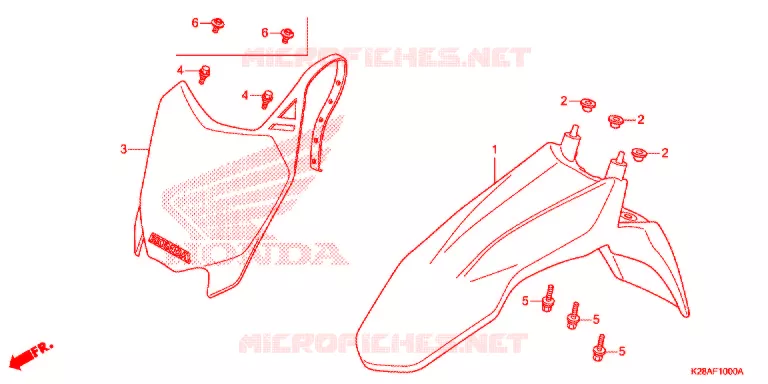 VOOR STROOMLIJNKAP Honda MOTO 125 CRF 2020  CRF125FBL