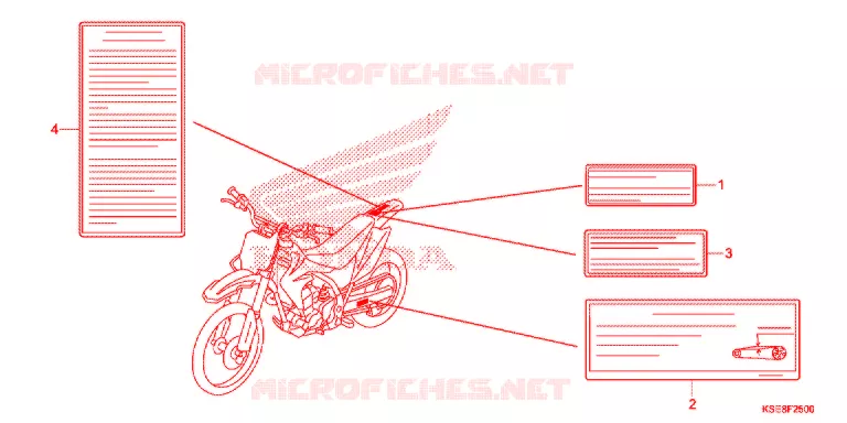 WAARSCHUWINGSLABEL Honda MOTO 150 CRF 2020  CRF150RBL