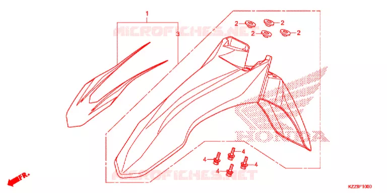 VOOR STROOMLIJNKAP Honda MOTO 250 CRF 2019  CRF250LAK