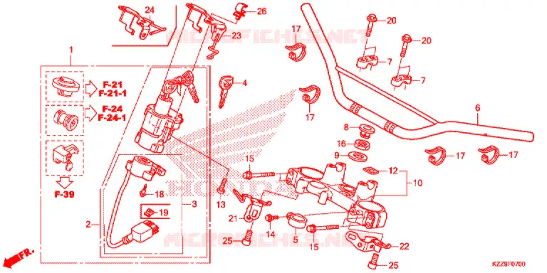 HENDEL PIJP/BOVENSTE BRUG Honda MOTO 250 CRF 2019  CRF250LK