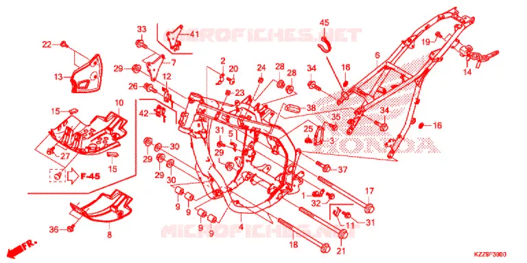 FRAME CHASSIS Honda MOTO 250 CRF 2019  CRF250RLAK