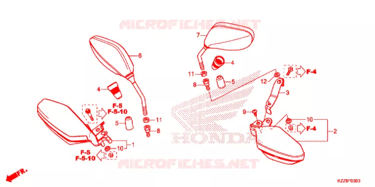 SPIEGEL - HANDKAP Honda MOTO 250 CRF 2019  CRF250RLAK