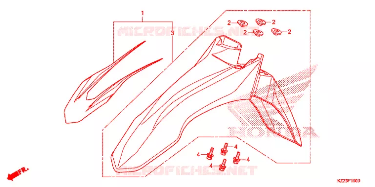 VOOR STROOMLIJNKAP Honda MOTO 250 CRF 2019  CRF250RLAK