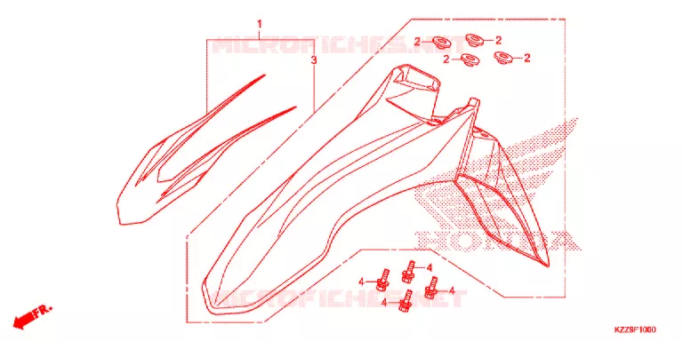VOOR STROOMLIJNKAP Honda MOTO 250 CRF 2020  CRF250RLL