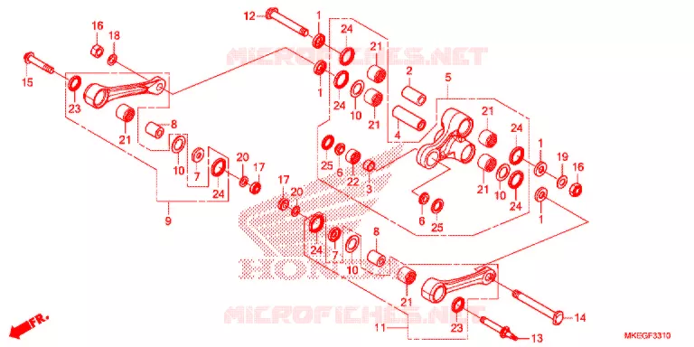 ACHTER KUSSEN ARM Honda MOTO 450 CRF 2020  CRF450LL