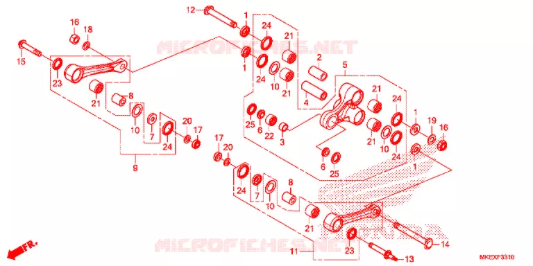 ACHTER KUSSEN ARM Honda MOTO 450 CRF 2019  CRF450XK