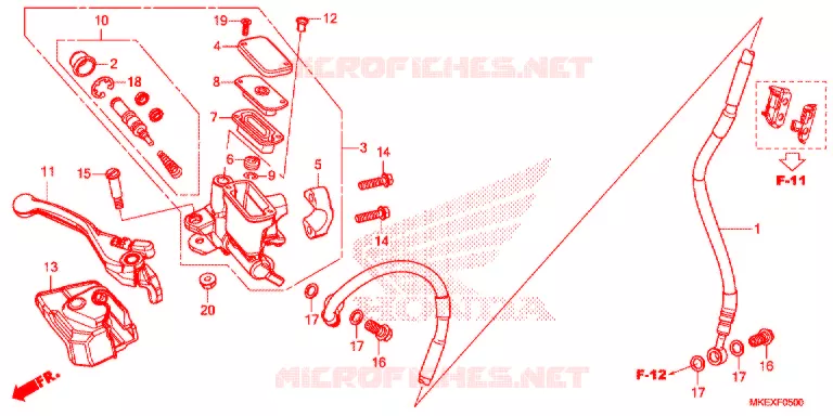 VOOR REM HOOFD CILINDER Honda MOTO 450 CRF 2021  CRF450XK