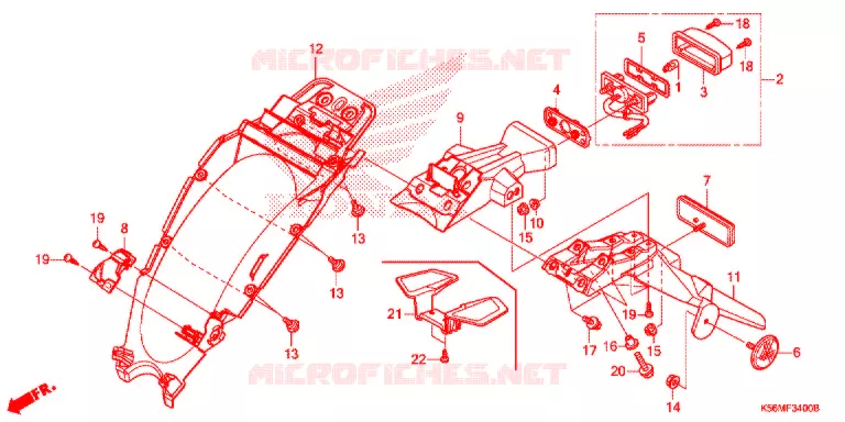 ACHTER STROOMLIJNKAP Honda MOTO 150 RS 2021  FS150FL