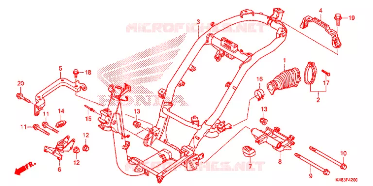 FRAME CHASSIS Honda SCOOTER 110 SPACY 2017  SCR1105WHH