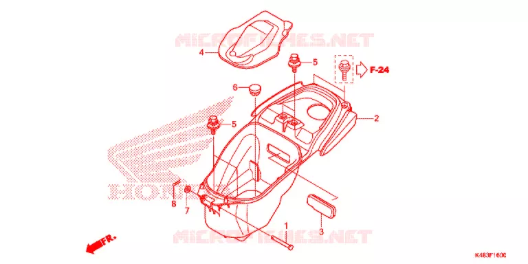 BAGAGEBOX Honda SCOOTER 110 SPACY 2017  SCR1105WHH