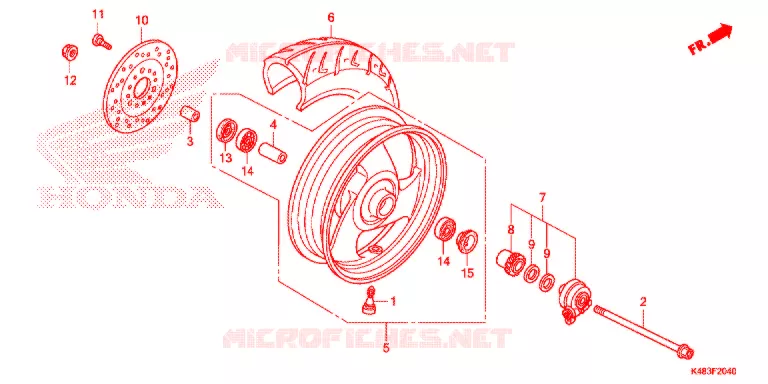 VOOR WIEL Honda SCOOTER 110 SPACY 2017  SCR1105WHH