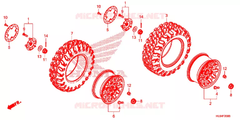 ACHTER WIEL Honda ATV 1000 TALON 2021  SXS1000S2RM