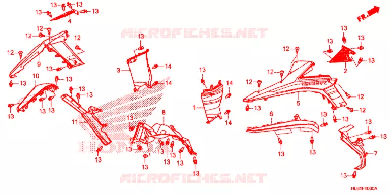 ACHTER STROOMLIJNKAP Honda ATV 1000 TALON 2021  SXS1000S2XM