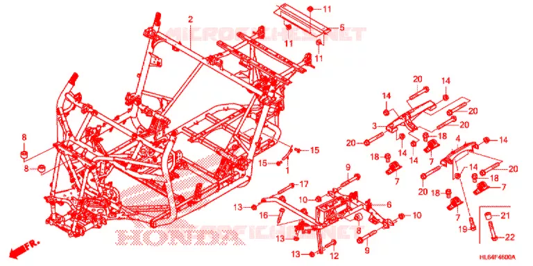 FRAME CHASSIS Honda ATV 1000 TALON 2020  SXS1000S2XM