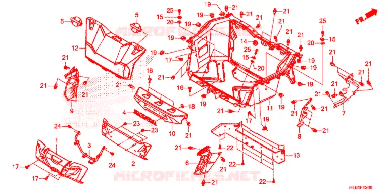 ONDERSTE BEHUIZING Honda ATV 1000 TALON 2020  SXS1000S2XM