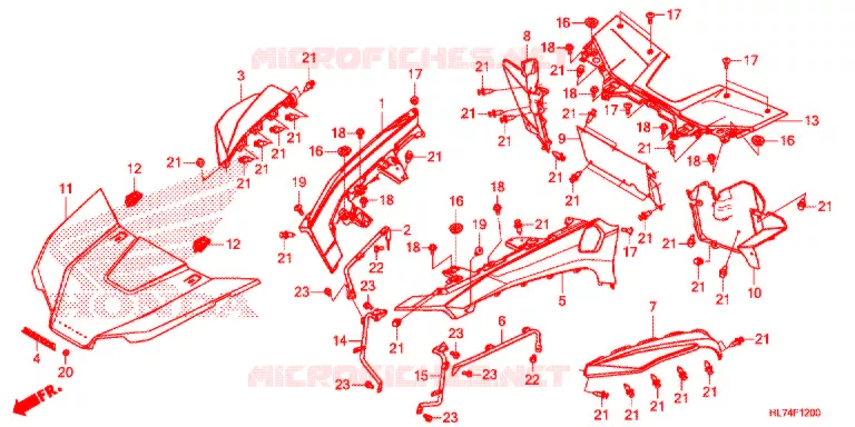 VOORSPATBORD / TREEPLANK Honda ATV 1000 TALON 2020  SXS1000S4L