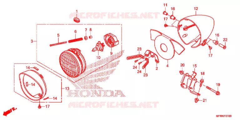 KOPLAMP Honda MOTO 1300 VT 2021  VT1300CXAL