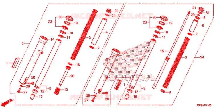 VOOR VORK Honda MOTO 1300 VT 2020  VT1300CXAL