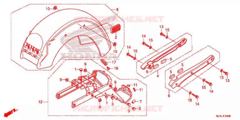 ACHTER STROOMLIJNKAP (VT750C/CS) Honda MOTO 750 SHADOW 2020  VT750CL