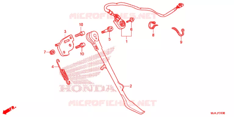 ZIJDE STANDAARD Honda MOTO 750 SHADOW 2020  VT750CSL
