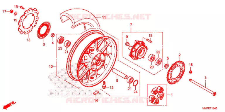 ACHTER WIEL Honda MOTO 500 CB 2020  CB500FAL